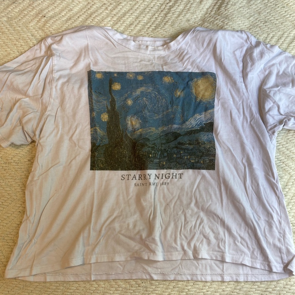 starry night cropped shirt